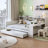 Wooden Full Size Daybed With Storage Shelves, Multi-Functional Bed With Twin Size Trundle Bed And Study Desk-2103247489-2103247502