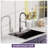 32X22 Inch Gunmetal Black Stainless Steel Workstation Kitchen Sink With Black Spray Faucet | Gift Idea