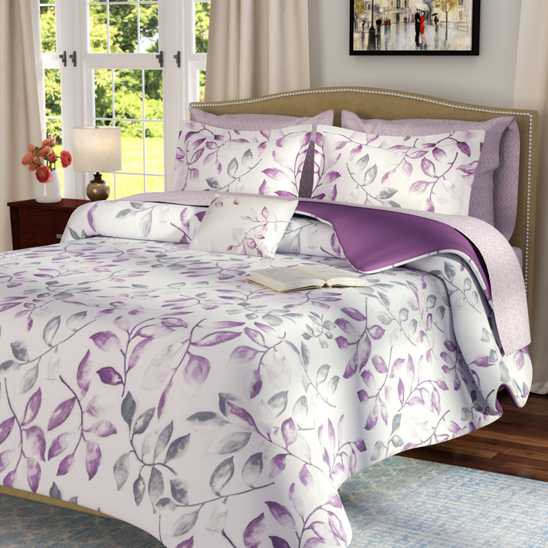 Ensemble d'édredon réversible en microfibre Lafael, Édredon de très grande taille et 6 pièces suppl