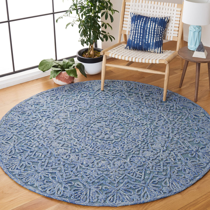 Scottsville Hand Tufted Performance Geometric Rug, Round 6'
