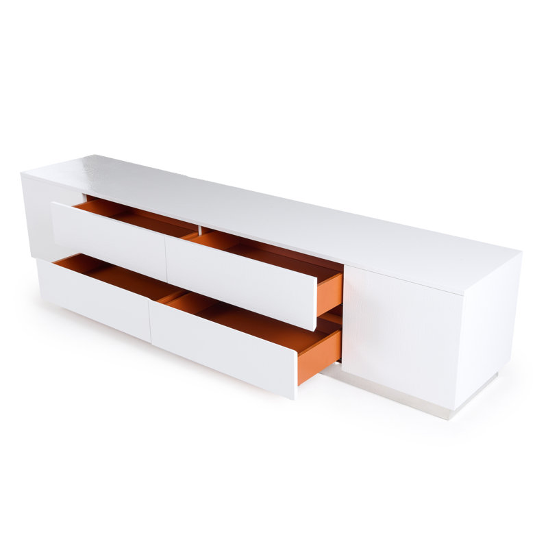 Demetra Unfinished TV Stand for TVs up to 88", White