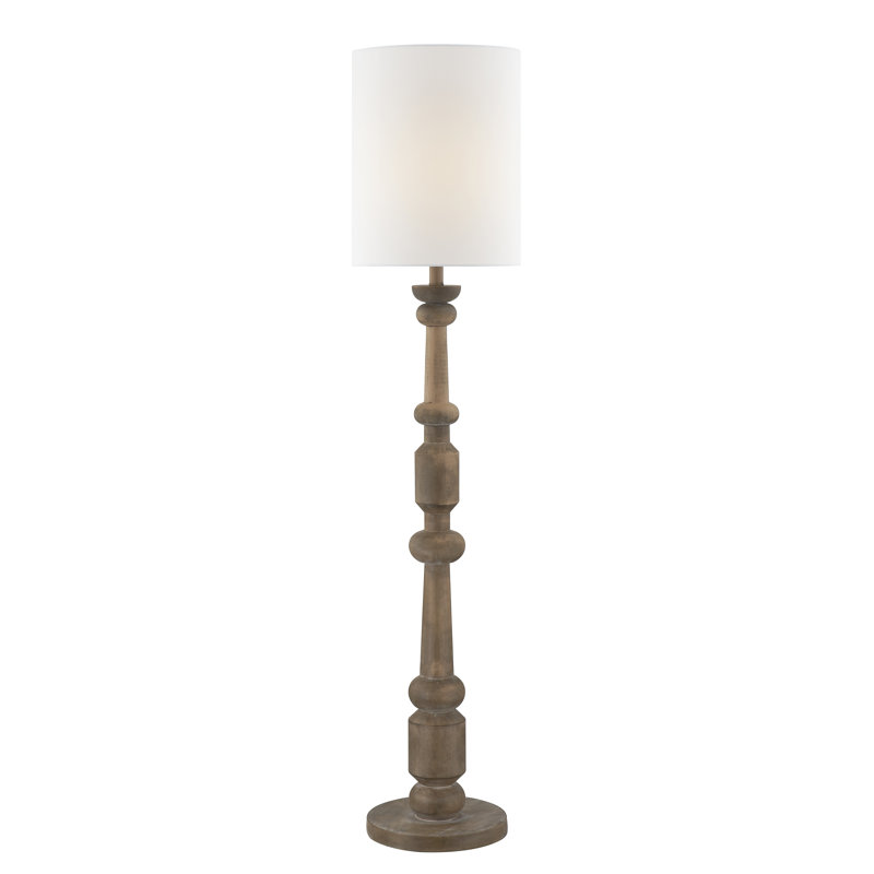 Greenhorn 68" Floor Lamp with Fabric Shade, Brown