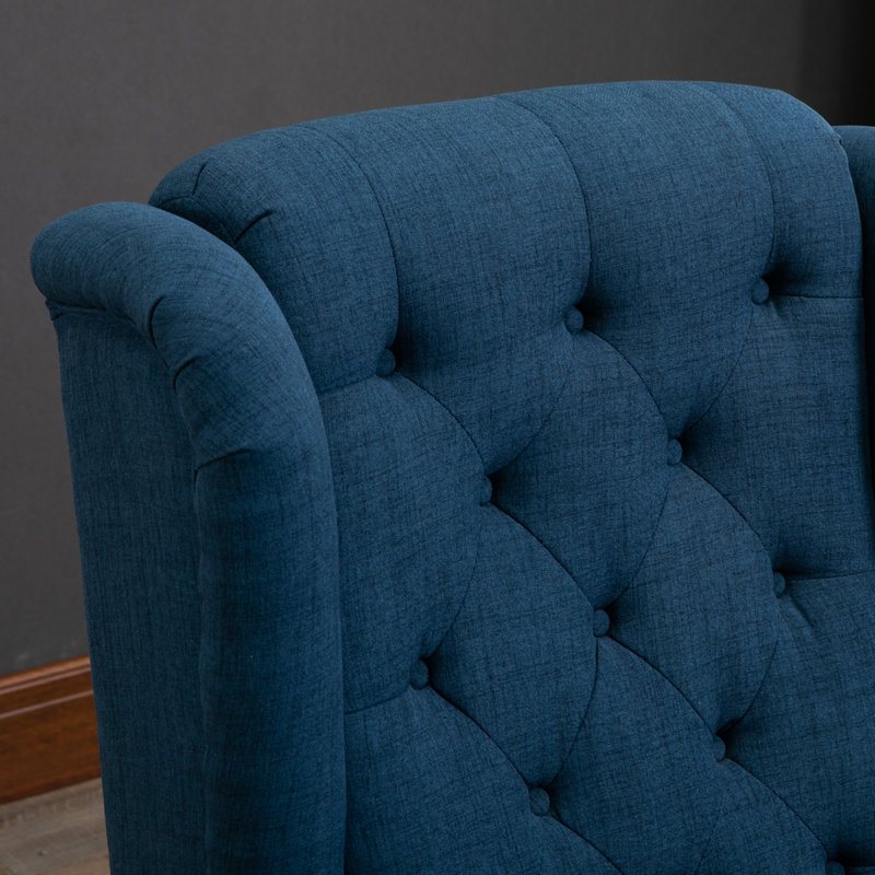 Lachesis Wingback Chair, Blue Polyester