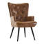 Fauteuil à oreilles en similicuir Nalupatio, fauteuil capitonné capitonné en cuir PU, fauteuil à oreilles avec lecture, fauteuil d'appoint pour salon, brun-2128126010