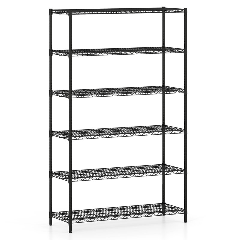 Étagère de rangement en métal à 6 niveaux avec support en forme de V pour garage de cuisine
