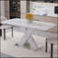Table de salle à manger extensible carrée avec plateau en marbre imprimé et base en MDF en métal, parfaite pour les espaces de salle à manger élégants et polyvalents.-721765109-721765067