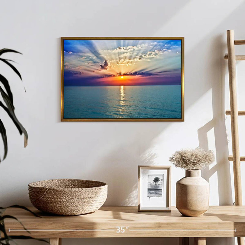 Golden Vanna Sunrise, 19 po x 13 po, Cadre flottant doré