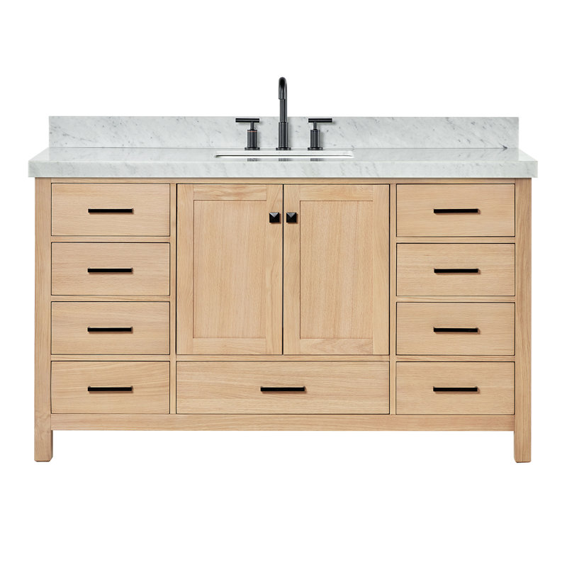 Meuble-lavabo simple 60 po Cambridge, Chêne