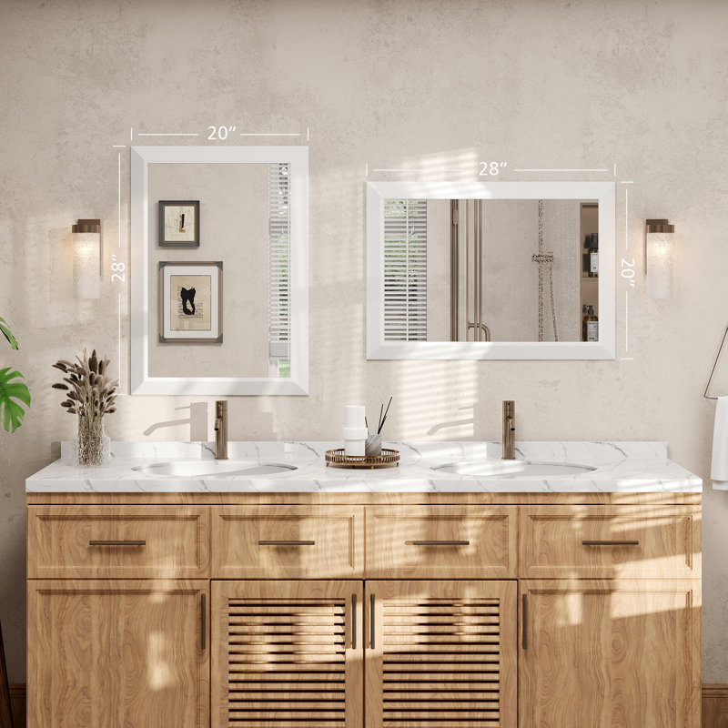 Miroir de meuble-lavabo mural Molly, 28 po x 20 po, Blanc