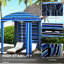 Abri de plage portatif à rayures bleues - 5,9 pi x 5,9 pi, résistance, évents, sacs de sable, rayure de parasol pratique, écran solaire,