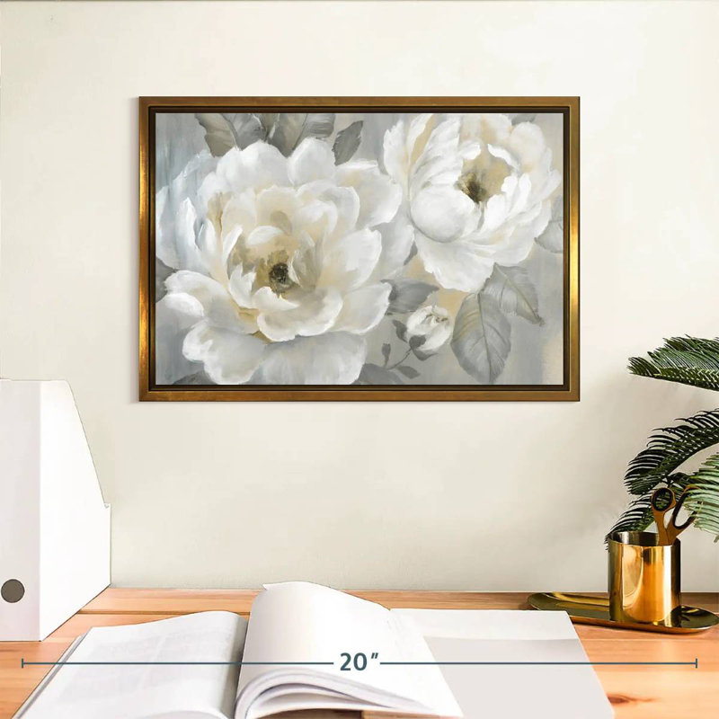 Pivoines parfaites, Cadre flottant doré, 13 po x 9 po