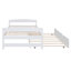 Lit plateforme simple avec structure en bois massif et lit gigogne simple - Lit compact pour chambre d'amis, blanc-444856382