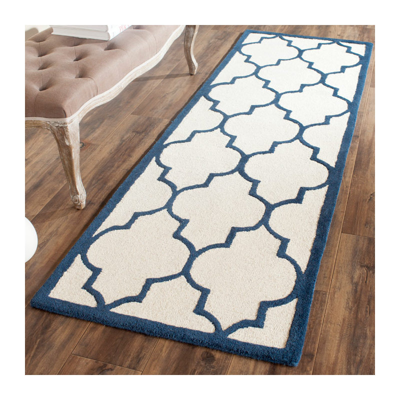 Cannen Hand Tufted Wool Geometric Rug, Runner 2'6" x 8'