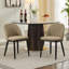 Dining Chair Set of 2, Linen Upholstered Kitchen Chair with Thick Cushions Seat and Curved Backrest, Modern Wood Frame Accent Chair with Adjustable Feet for Dining Room, Kitchen-134639497-134639494