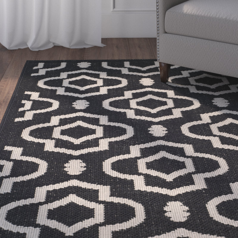 Mandel Geometric Hand Woven Indoor / Outdoor Area Rug, Rectangle 160 x 231 cm