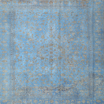 Tapis beige/bleu traditionnel