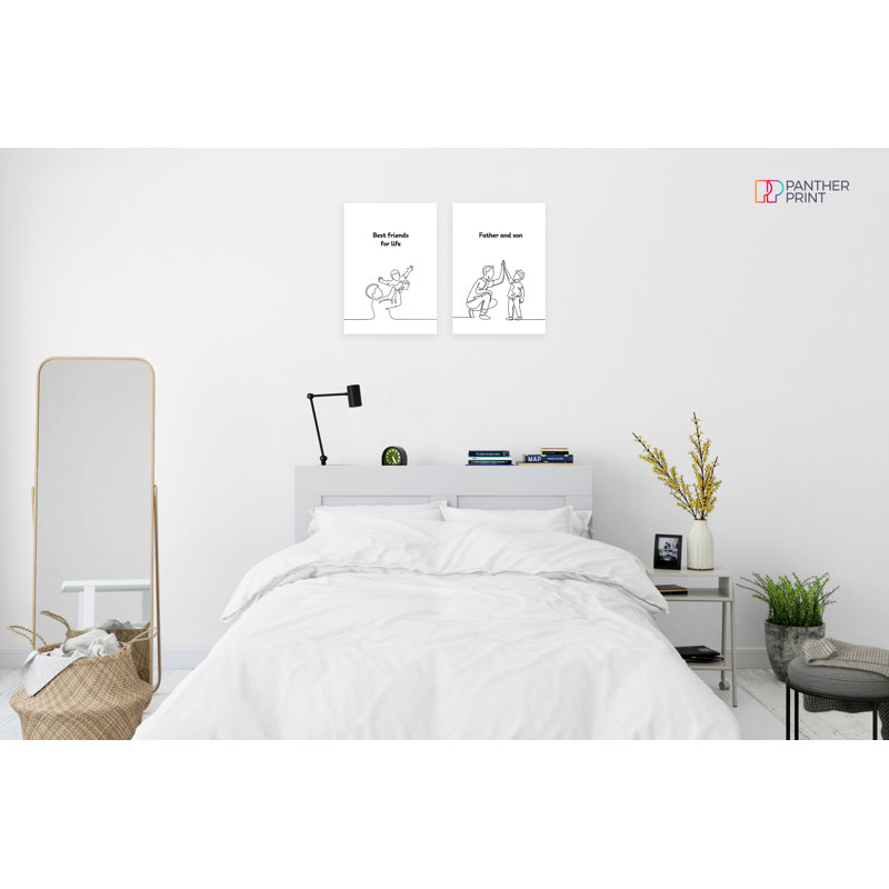 Father And Son Friends For Live - 2 Piece No Frame Print Set, 29.7cm H x 21cm W