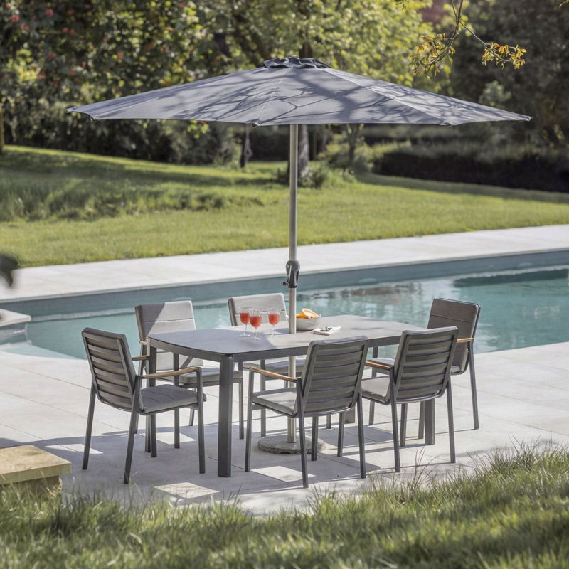 6 - Person Patio Dining Set with Rectangular Table , Cushions Included