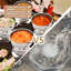Chafing Dishes for Buffet, Round with Glass Lid, Stainless Steel Warmers (Set of 4)