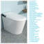 Toilette intelligente avec bidet intégré, ouverture et fermeture automatiques, siège chauffant allongé, capteur de pied encastré, affichage DEL, lavage à l'eau chaude, sécheuse, veilleuse