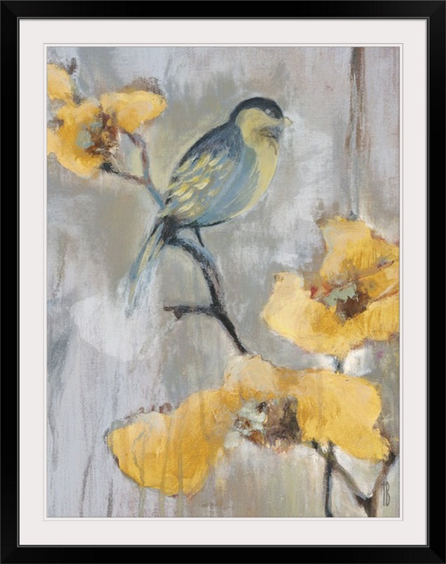 « aquarelle i » par terri burris, reproduction d’art, l 44 po x P 35 po x H 1 po, Cadre noir