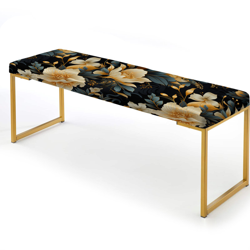 Banc rembourré or, Timeless Beige Peony Sophistication II