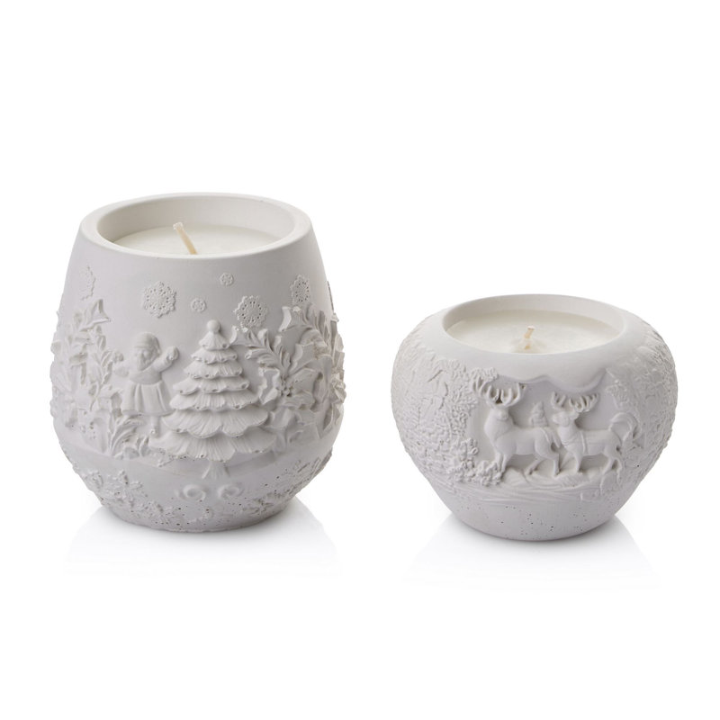 Ensemble de bougies élégantes (2 pièces), paraffine blanche non parfumée, grand: 3,1 x 3,1 x 3,5 pouces (10,1 oz liq.), Petit: 3,1 x 3,1 x 2,4 pouces (5,1 oz liq.) | Longue durée de combustion: 12 à 13 heures | Sécuritaire pour la maison, parfait pour la détente et la décoration