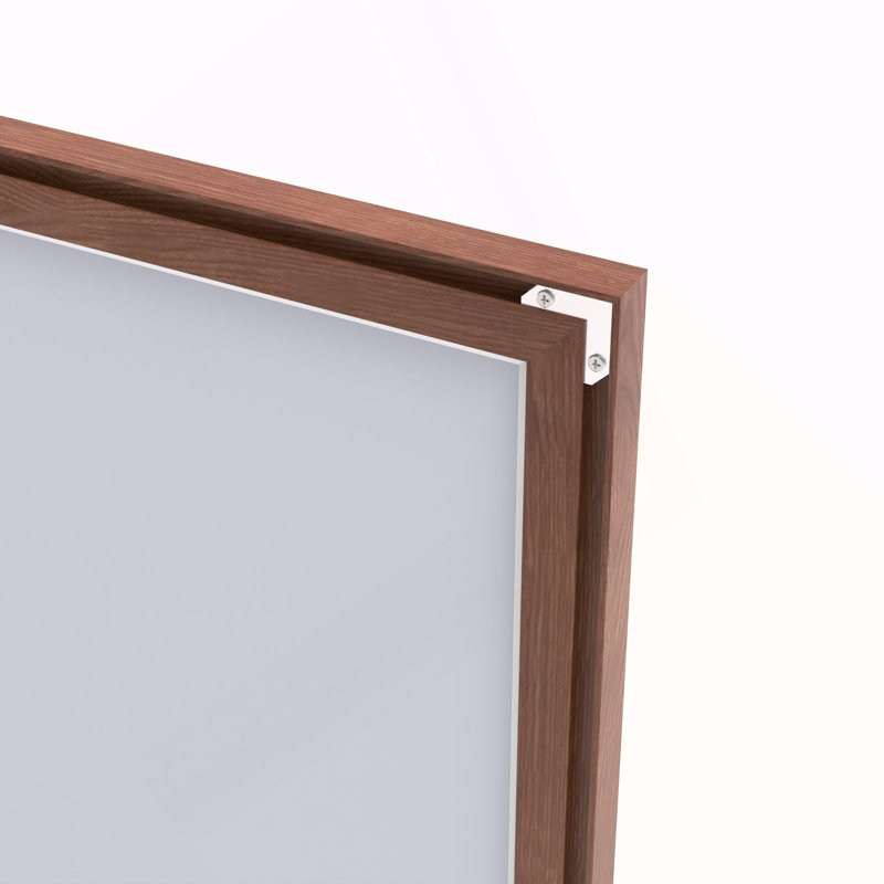 Miroir de salle de bain rectangulaire surdimensionné de 40 po x 36 po avec cadre en noyer