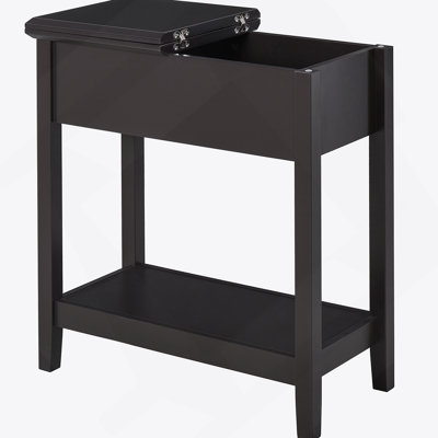 End Table, Narrow Side Table With Flip Top