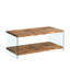Petit canapé en verre trempé noyer, table basse en MDF,