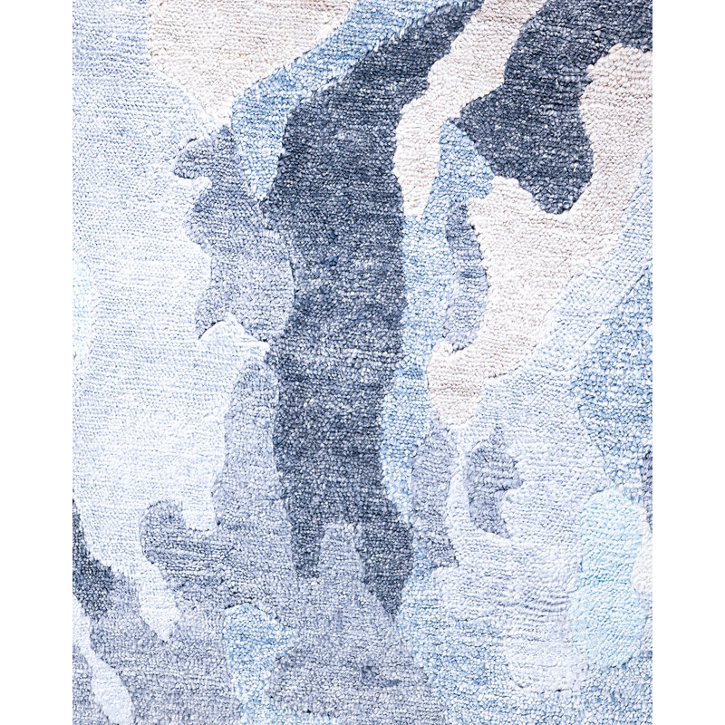 Overdyed One-of-a-Kind Rectangle 9'1" X 12'1" Hand Knotted Area Rug