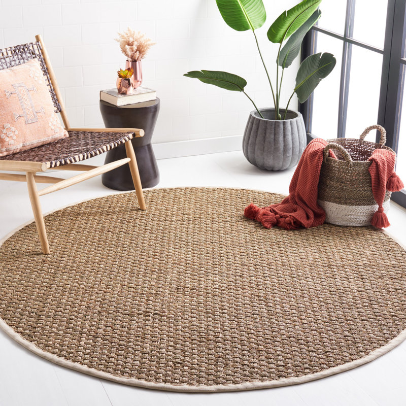 Dollard Machine Woven Brown Rug, Round 152 cm
