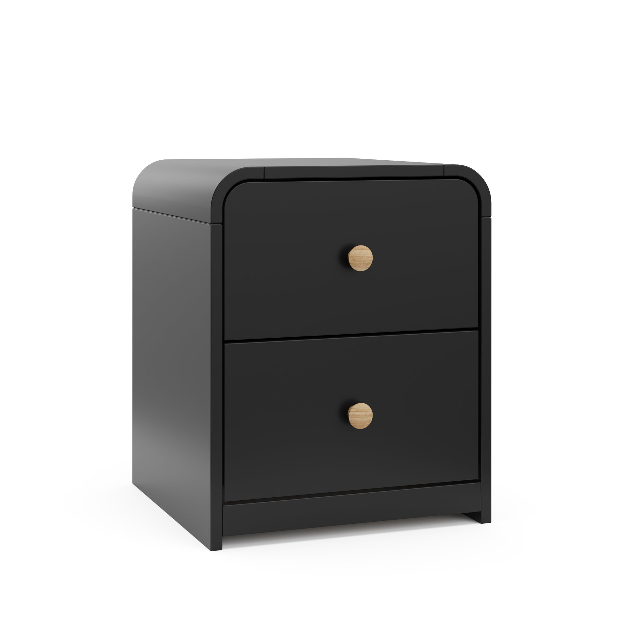 Santos 2-Drawer Nightstand, Black