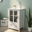 Single Glass Door Storage Cabinet With Unique Handle