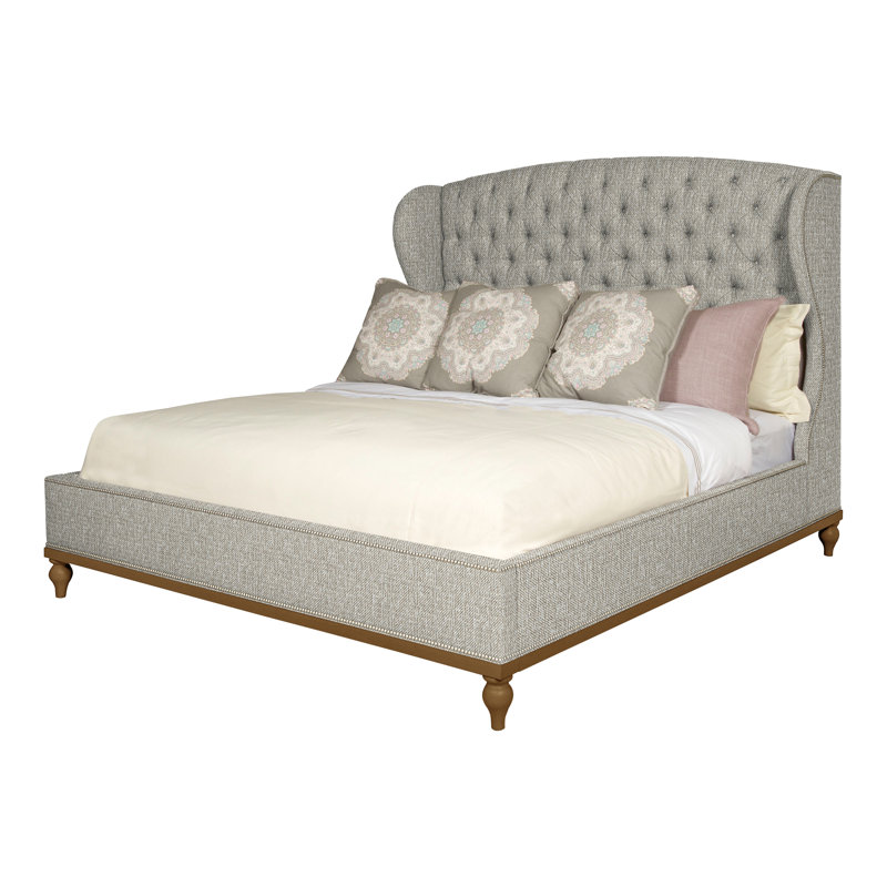 Emma Queen Upholstered Panel Bed, Navajo, Yes, Tarbee Pebble