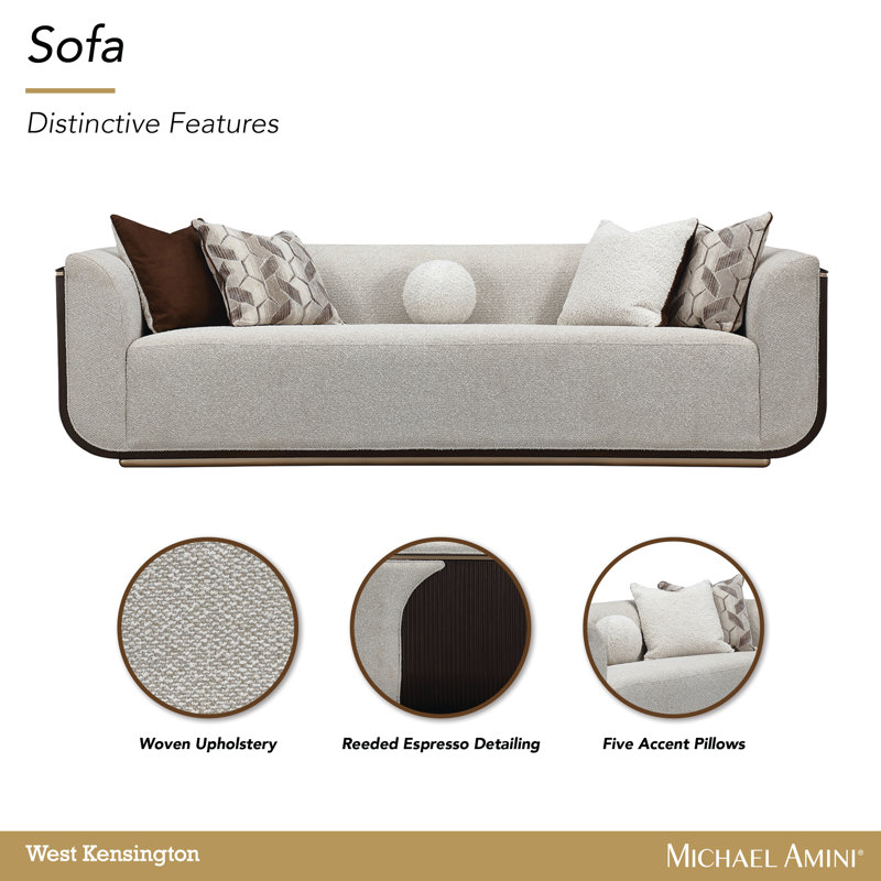 West Kensington Sofa - Buff/Seal Salt Caramel, Espresso Wood