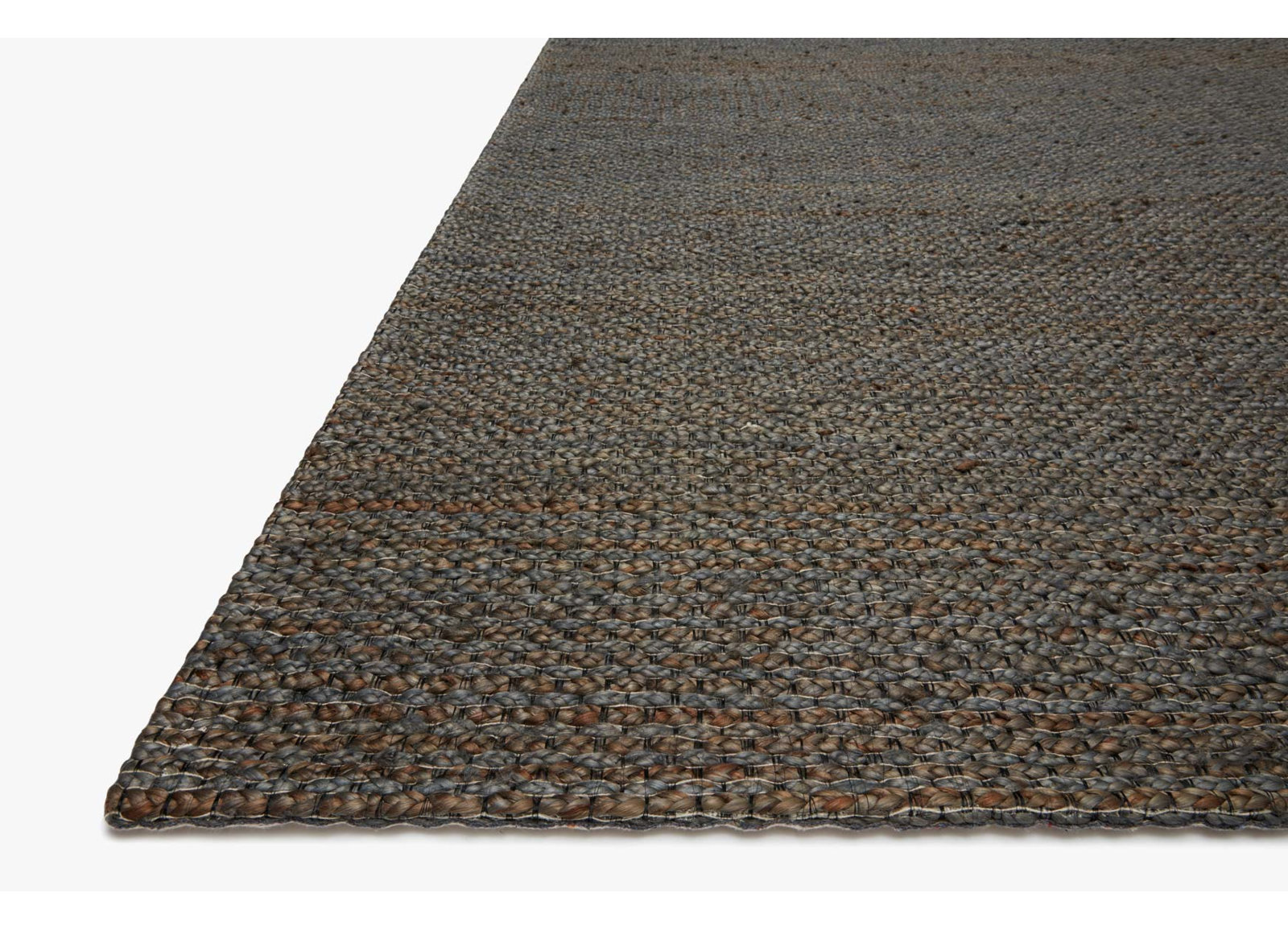 Abisai Brown Gray Hand-Woven Jute Rug, Rectangle 7'9" x 9'9"