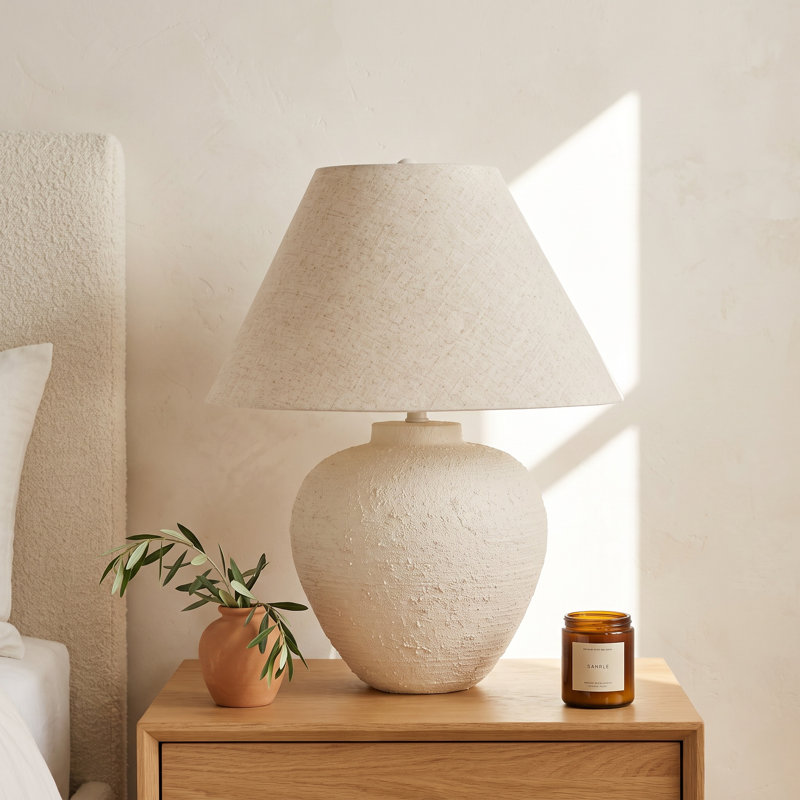 Hive Resin Table Lamp, Cream