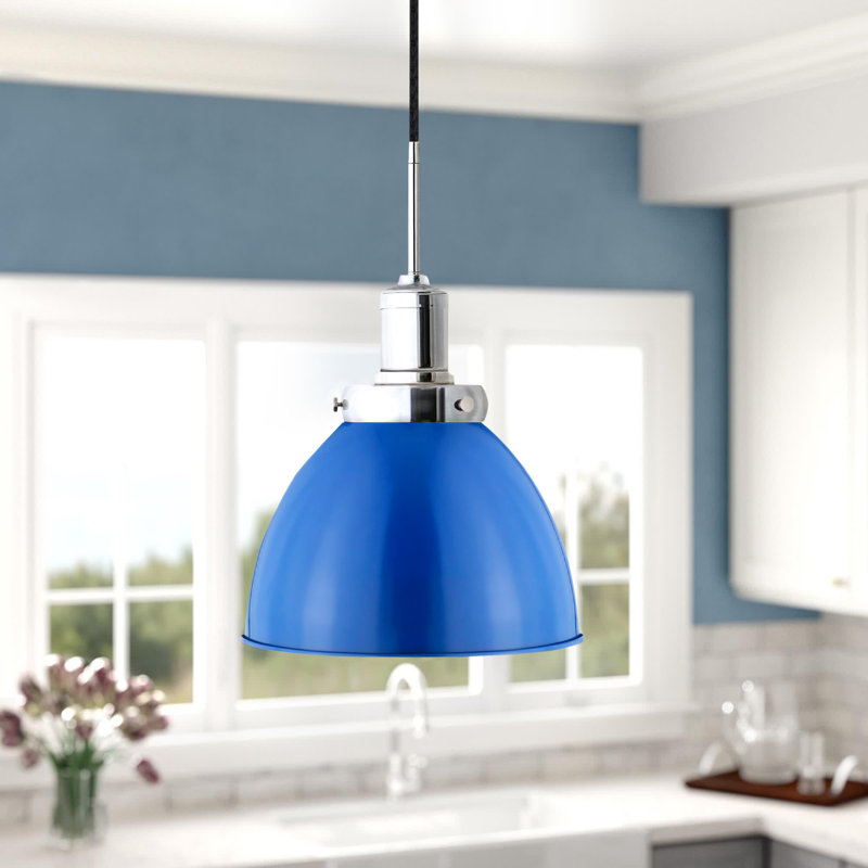 Madison 1 - Light Single Pendant, Blue/Polished Nickel