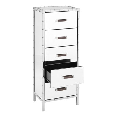 Keaton Mirrored 5 Drawer Chest of Drawers