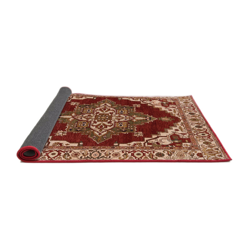 Tapis oriental rouge / beige, Rond 3 pi