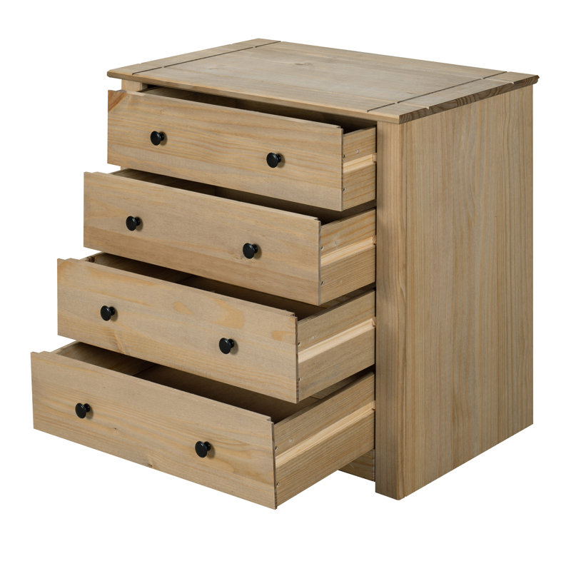 Adelman Solid Wood 80cm W 4 - Drawer Chest of Drawers
