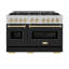 ZLINE Autograph 48" Classic Double Oven Dual Fuel Range w/ Champagne Bronze Accents-832285183-813394995