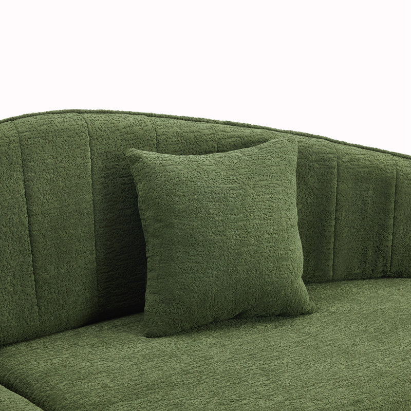 Causeuse rembourrée, Tissu vert