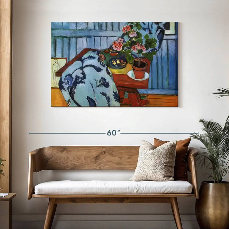 Harnek Nature morte aux géraniums, H 30 po x l 45 po