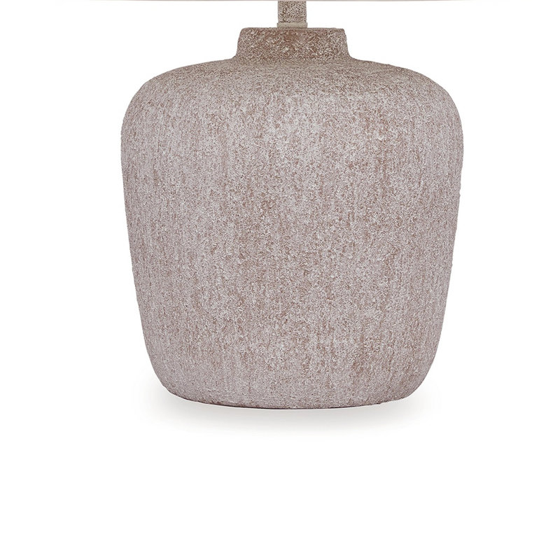 Lampe de table Rey, abat-jour empire en tissu, base en métal ivoire 27 po