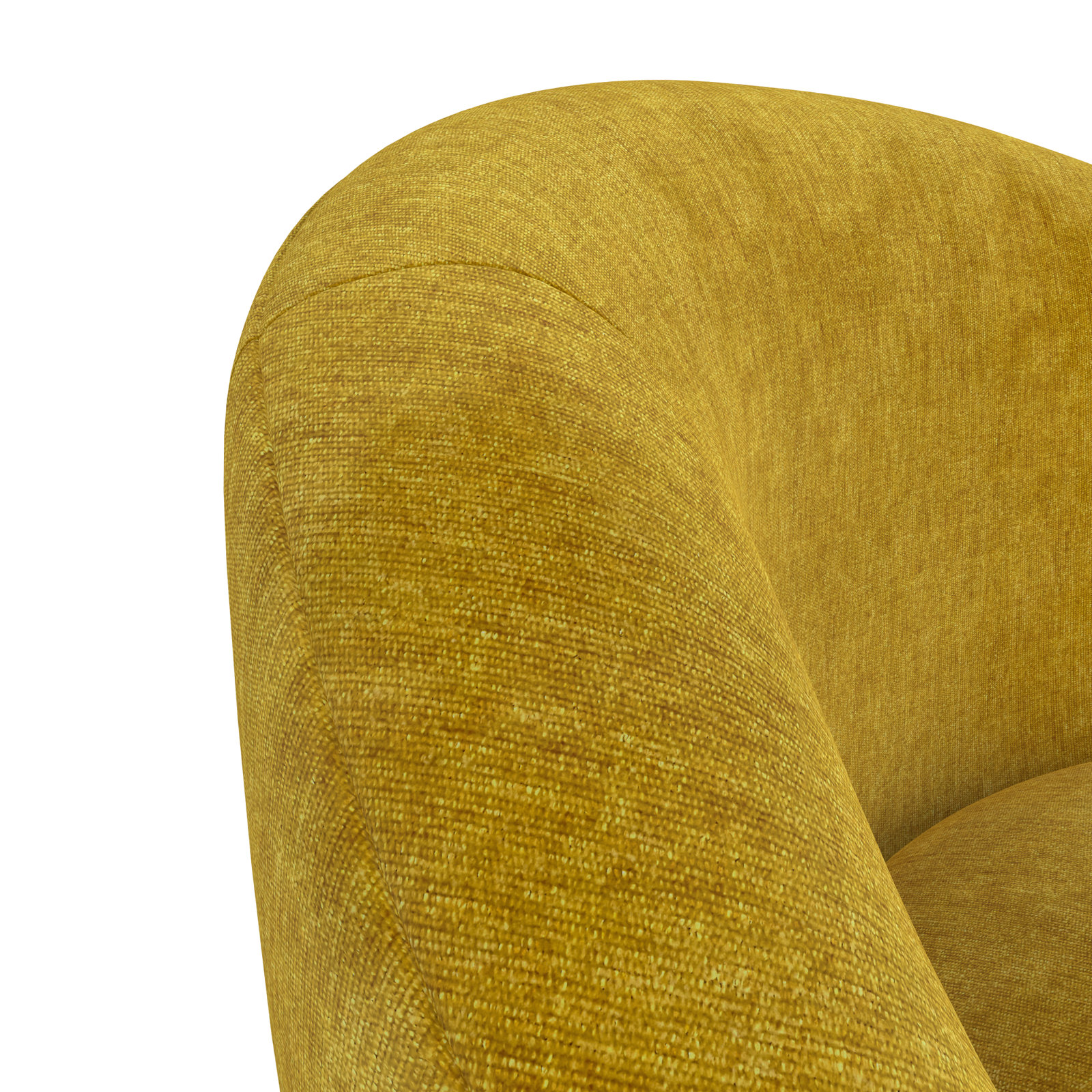 Kate Swivel Barrel Chair, Yellow Chenille