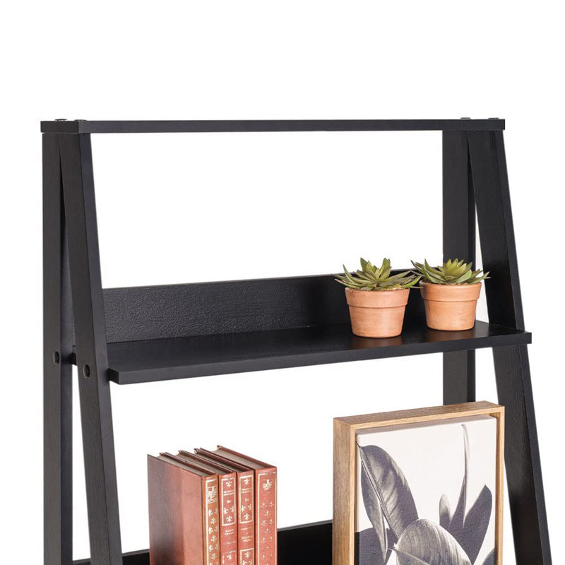 Aeden Ladder Bookcase, Black