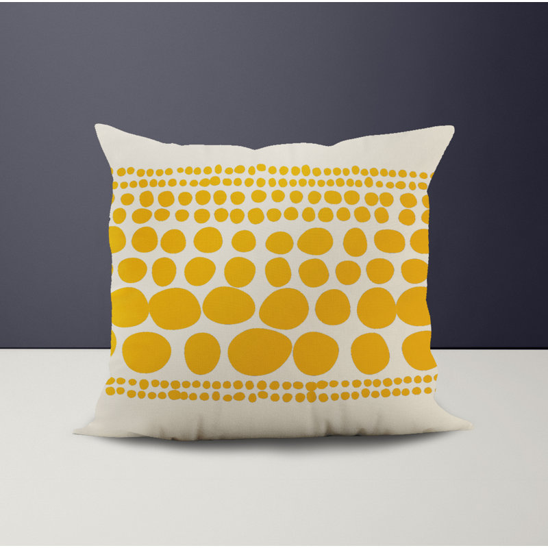 Jeté carré intérieur / extérieur en polyester Ikom, L 17 po x H 17 po, Jaune