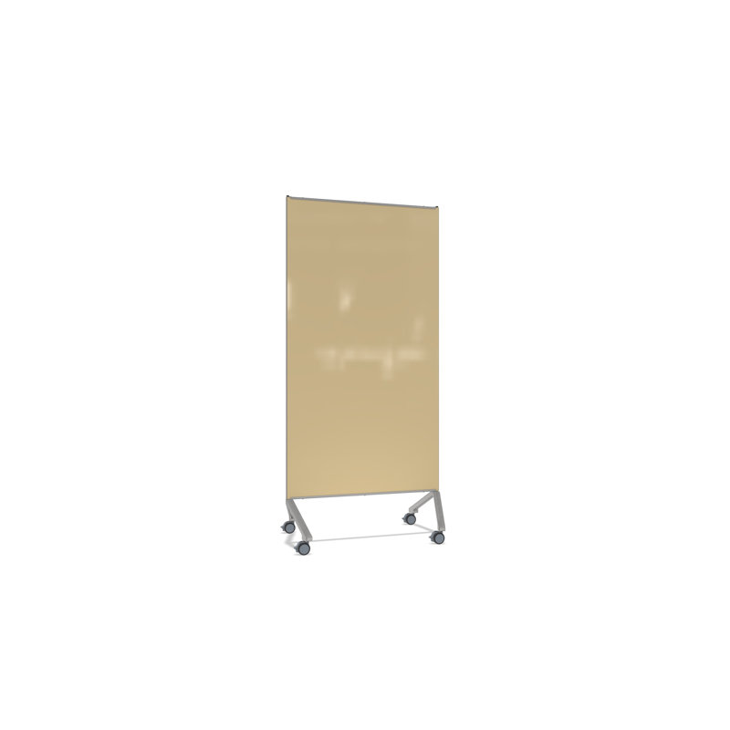 Panneau de verre mobile non magnétique Ghent Pointe, 76,5 po x 36,13 po, Beige, Argent
